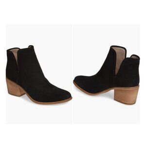 Hinge BP Barris leather block heel side open slit ankle boot size 7.5 - EUC